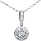 <span>DIAMOND CLOSEOUT! </span>.10ct F SI 10K White Gold Diamond Pendant Necklace