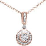 <span>DIAMOND CLOSEOUT! </span>.10ct G SI 10K Rose Gold Diamond Pendant Necklace