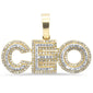 <span>DIAMOND  CLOSEOUT! </span> .35ct G SI 10K Yellow Gold Diamond Hip Hop Iced out "CEO" Charm Pendant