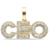 <span>DIAMOND CLOSEOUT! </span> .35ct G SI 10K Yellow Gold Diamond Hip Hop Iced out "CEO" Charm Pendant