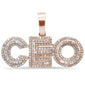 <span>DIAMOND CLOSEOUT! </span> .35ct G SI 10K Rose Gold Diamond Iced out "CEO" Pendant