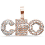 .35ct G SI 10K Rose Gold Diamond Iced out "CEO" Pendant