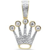 <span>DIAMOND CLOSEOUT! </span> .34ct G SI 10K Yellow Gold Diamond Hip Hop Iced Out Crow Logo Charm Pendant