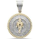 .94ct G SI 10K Yellow Gold Diamond Hip Hop Iced Out Medallion VENUS Charm Pendant