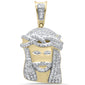 <span>DIAMOND  CLOSEOUT! </span> .66ct G SI 10K Yellow Gold Diamond Iced out Micro Pave Jesus Head Charm Pendant