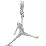 <span>DIAMOND CLOSEOUT! </span>.17ct G SI 10K White Gold Diamond Hip Hop Basketball Pendant