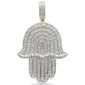 <span>DIAMOND CLOSEOUT! </span> .39ct G SI 10K Yellow Gold Diamond Micro Pave Hand of Hamsa Charm Pendant