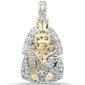 <span>DIAMOND  CLOSEOUT! </span>.53ct G SI 14K Yellow Gold Diamond Mummy Sphinx Hip Hop Charm Pendant