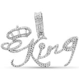 .39ct G SI 10K White Gold Diamond "KING" Hip Hop Pendant