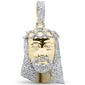 <span>DIAMOND  CLOSEOUT! </span> .63ct G SI 10K Yellow Gold Diamond Iced Out Jesus Head Charm Pendant