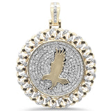 <span>DIAMOND CLOSEOUT! </span> 2.05ct G SI 10K Yellow Gold Diamond Hip Hop Custom Eagle Iced Out Curb Link Medallion Pendant