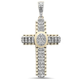 <span>DIAMOND CLOSEOUT! </span>.49ct G SI 10K Yellow Gold Diamond Emblem Cross Pendant