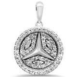 <span>DIAMOND CLOSEOUT! </span> .53ct G SI 10K White Gold Diamond Hip Hop Diamond Emblem Medallion Pendant