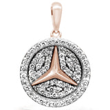 <span>DIAMOND CLOSEOUT! </span> .49ct G SI 10K Rose Gold Diamond Hip Hop Diamond Emblem Medallion Pendant