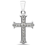 .08ct G SI 10K White Gold Diamond Cross Pendant