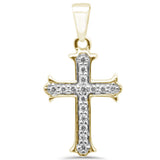 <span>DIAMOND CLOSEOUT! </span>.08ct G SI 10K Yellow Gold Diamond Cross Pendant