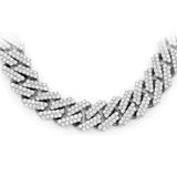 <span>DIAMOND CLOSEOUT! </span> 9MM 10.04ct 14KT White Gold Diamond Square Cuban Necklace 22"