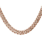  4mm 2.19ct G SI 14k Rose Gold Diamond Round Cuban Necklace 22"