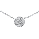 <span>DIAMOND CLOSEOUT! </span> .13ct G SI 14K White Gold Fine Diamond Disc Trendy Necklace 18" Long