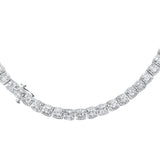  7MM 15.45ct G SI 14K White Gold Baguette & Round Diamond Tennis Necklace 22"
