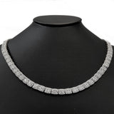 <span style="color:purple">SPECIAL!</span> 11.68ct G SI 14K White Gold Round & Baguette Diamond Tennis Necklace 22" Long