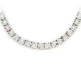 2.26ct G SI 10K Yellow Gold Tennis Miracle Illusion Necklace 22"