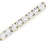 2.26ct G SI 10K Yellow Gold Tennis Miracle Illusion Necklace 22"