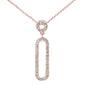 .25ct G SI 14K Rose Gold Diamond Drop Pendant 18" Long Chain Included
