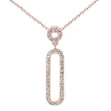 .25ct G SI 14K Rose Gold Diamond Drop Pendant 18" Long Chain Included