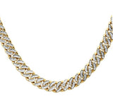 7mm 6.30ct G SI 14K Yellow Gold Diamond Iced out Micro Pave Round Miami Cuban Necklace 22"