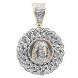 .71ct G SI 10K Yellow Gold Diamond Benjamin Hip Hop Medallion Charm Pendant