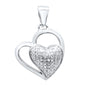 <span style="color:purple">SPECIAL!</span> .10ct G SI 10K White Gold Diamond Heart Pendant