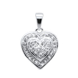 .15ct G SI 10K White Gold Diamond Heart Pendant