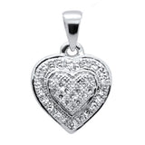 .11ct G SI 10K White Gold Diamond Heart Pendant