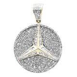 <span>DIAMOND CLOSEOUT! </span> 1.72ct G SI 10K Yellow Gold Diamond Hip Hop Round & Baguette Emblem Charm Pendant