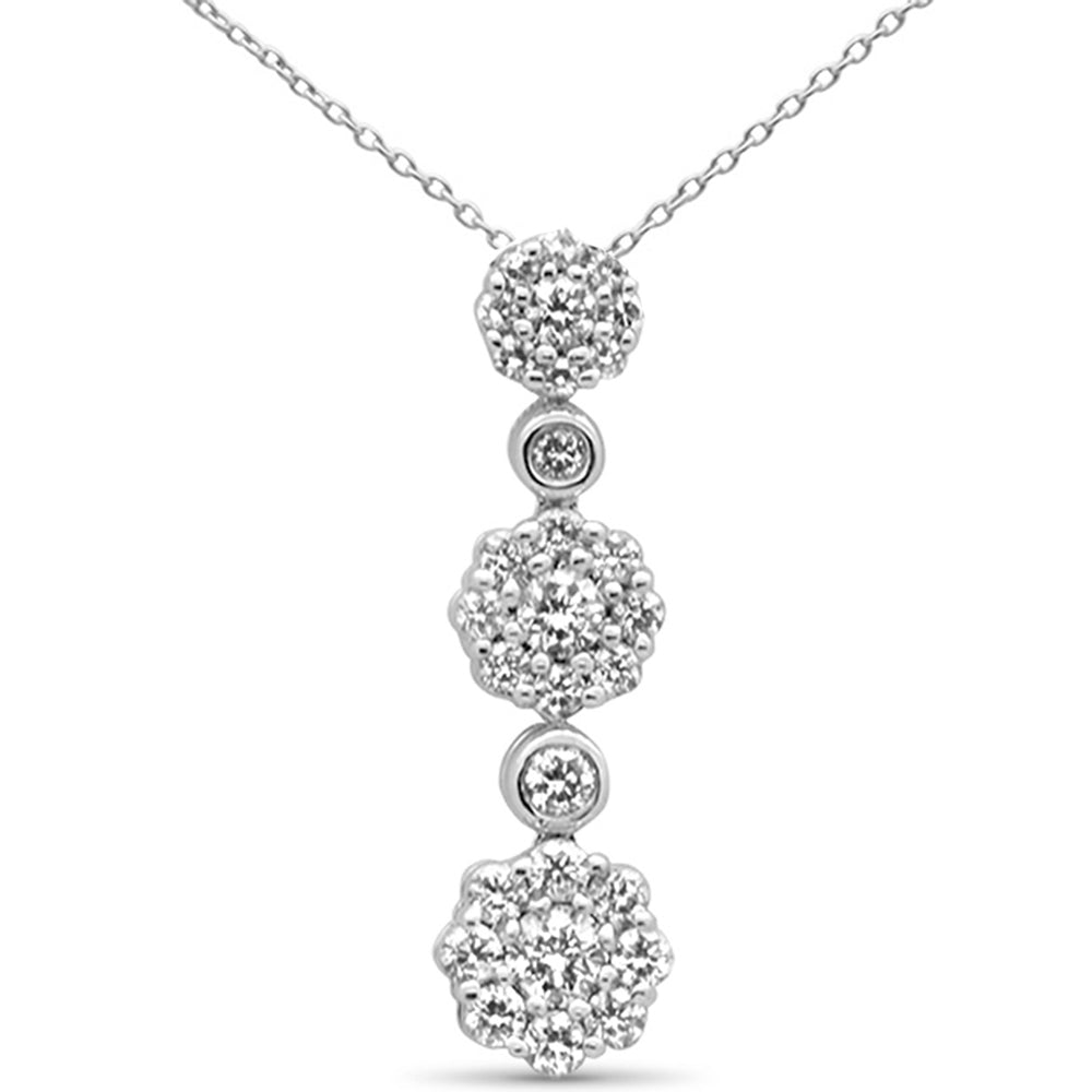 <span style="color:purple">SPECIAL!</span>.39ct G SI 14K White Gold Diamond Fashion Pendant 18" Long Chain Included