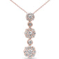 <span style="color:purple">SPECIAL!</span>.39ct G SI 14K Rose Gold Diamond Fashion Pendant 18" Long Chain Included