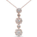 .39ct G SI 14K Rose Gold Diamond Fashion Pendant 18" Long Chain Included