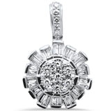 <span>DIAMOND CLOSEOUT! </span>.26ct G SI 14K White Gold Diamond Round & Baguette Pendant