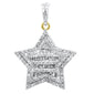 <span>DIAMOND  CLOSEOUT! </span> .97ct G SI 14K Yellow Gold Diamond Star Shaped Round & Baguete Charm Iced Out Pendant