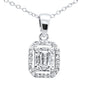 <span style="color:purple">SPECIAL!</span> .33ct G SI 14K White Gold Diamond Round & Baguette Pendant Necklace 18" Long