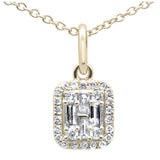 <span>DIAMOND CLOSEOUT! </span>.30ct G SI 14K Yellow GoldDiamond Round & Baguette Diamond Pendant Necklace