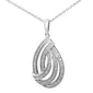 <span style="color:purple">SPECIAL!</span> .21ct G SI 10K White Gold Pear Shaped Swirl Pendant
