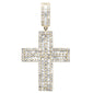 <span style="color:purple">SPECIAL!</span> 3.29ct G SI 14K Yellow Gold Round & Baguette Diamond Cross Pendant