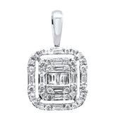 .33ct G SI 14K White Gold Round & Baguette Diamond Pendant