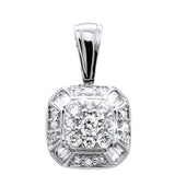 .25ct G SI 14K White Gold Round & Baguette Diamond Pendant