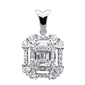<span style="color:purple">SPECIAL!</span> .33ct G SI 14K White Gold Round & Baguette Diamond Pendant