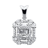 <span>DIAMOND CLOSEOUT! </span>.33ct G SI 14K White Gold Round & Baguette Diamond Pendant