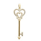 <span>DIAMOND CLOSEOUT! </span> .13ct G SI 14K Yellow Gold Diamond Heart Key Pendant