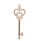 <span style="color:purple">SPECIAL!</span>  .13ct G SI 14K Rose Gold Diamond Heart Key Pendant